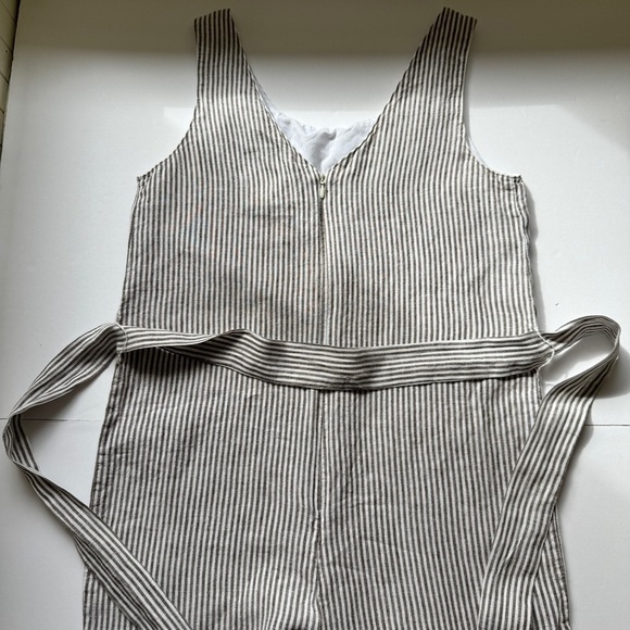 MNG Casual  Mango Jumpsuit Striped Wide Leg Seersucker 2 Pockets Lagenlook XS 2 - Picture 9 of 14